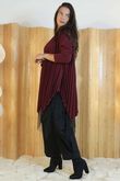 Gotham Pleat Tunic Burgundy